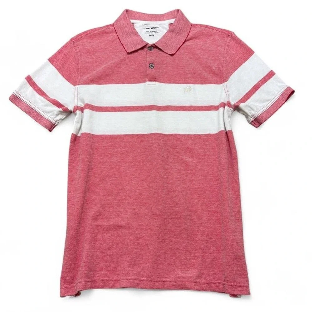 Banana Republic Polo Preppy Retro Heritage vibes Elephant Logo Coastal Resort M